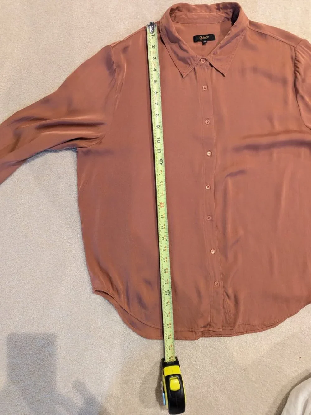 Quince Washable Stretch Silk Long Sleeve Button Down Blouse - Rose Size XL - Picture 5 of 10